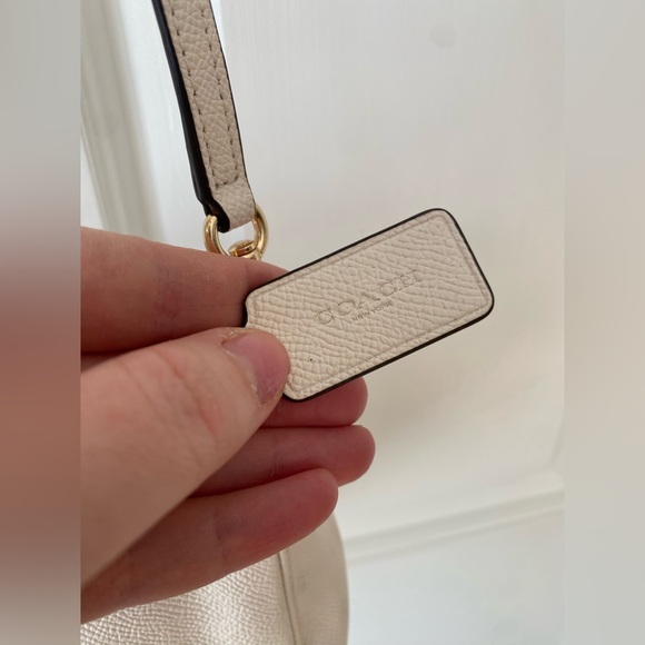 Coach Saffiano Leather Cream Crossbody Bag / Top Handle Pouch | Style F25591 | - Picture 7 of 13